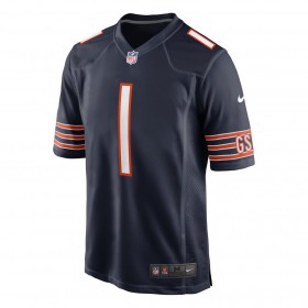 Maillot Chicago Bears Justin Fields 1 Nike Bleu Marine 2021 NFL Draft  - Homme
